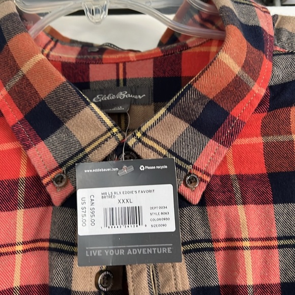 NWT Eddie Bauer Men’s Flannel - Picture 2 of 5